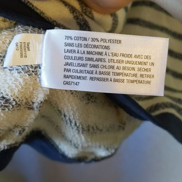 Merona White Blue Stripe Cotton Blazer Jacket Women's L - Picture 4 of 4